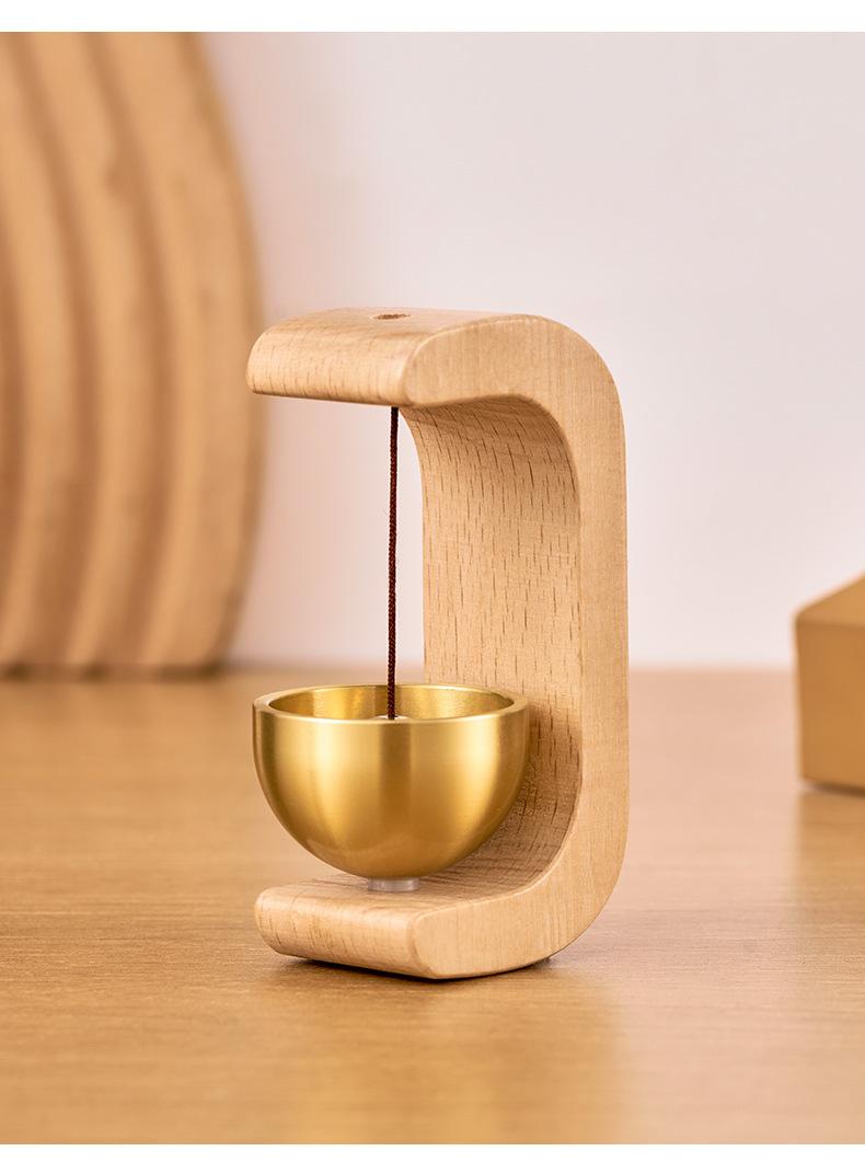 Vintage Magnetic Solid Wood Brass Doorbell, Cute Animal-Shaped Door Chime, Unique Decorative Entry Doorbell for Home and Office