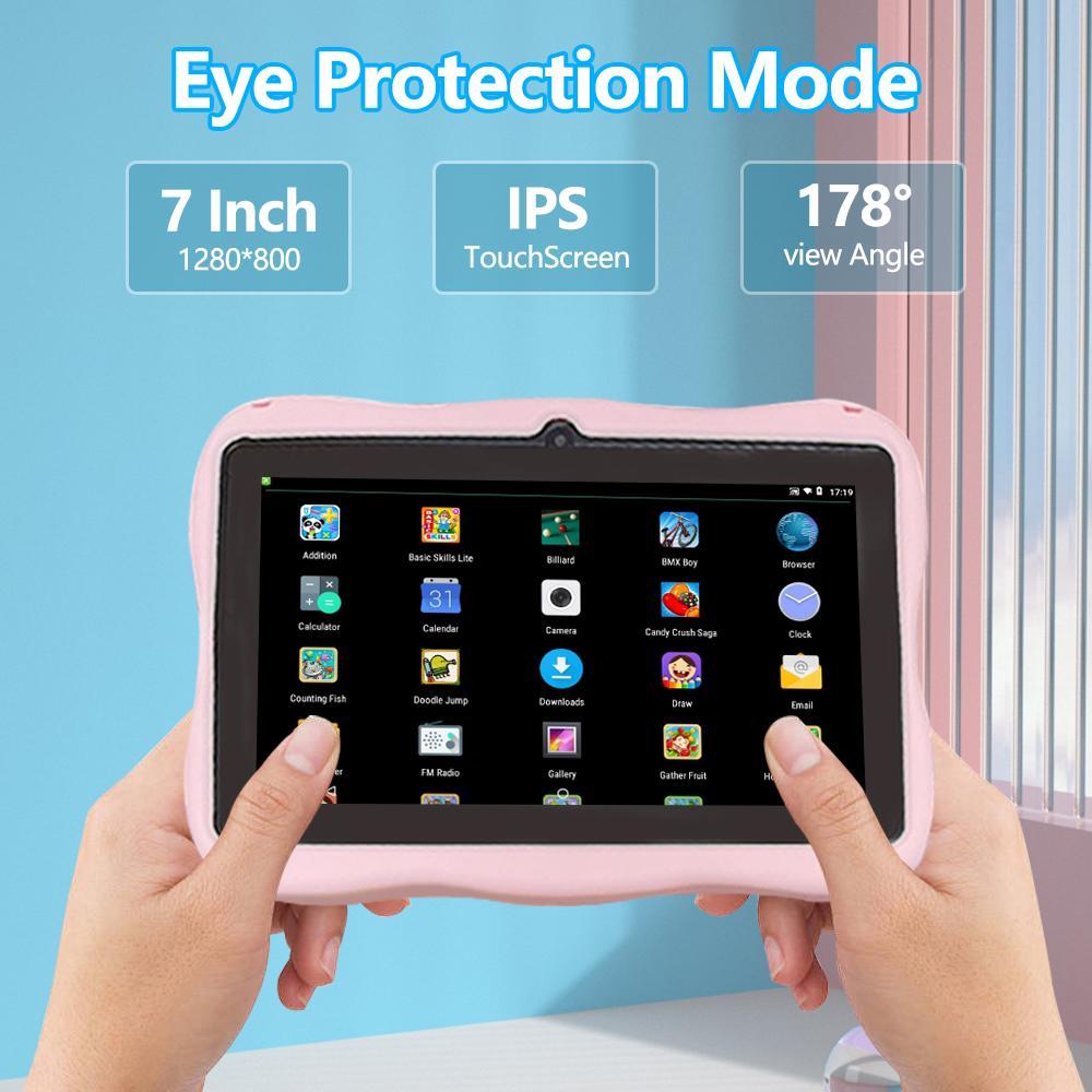 7 Inch Tablet Computer, 1 Count Dual Camera Quad Core Processor Tablet with Anti Drop Case, Parental Control Tablet for Boys & Girls