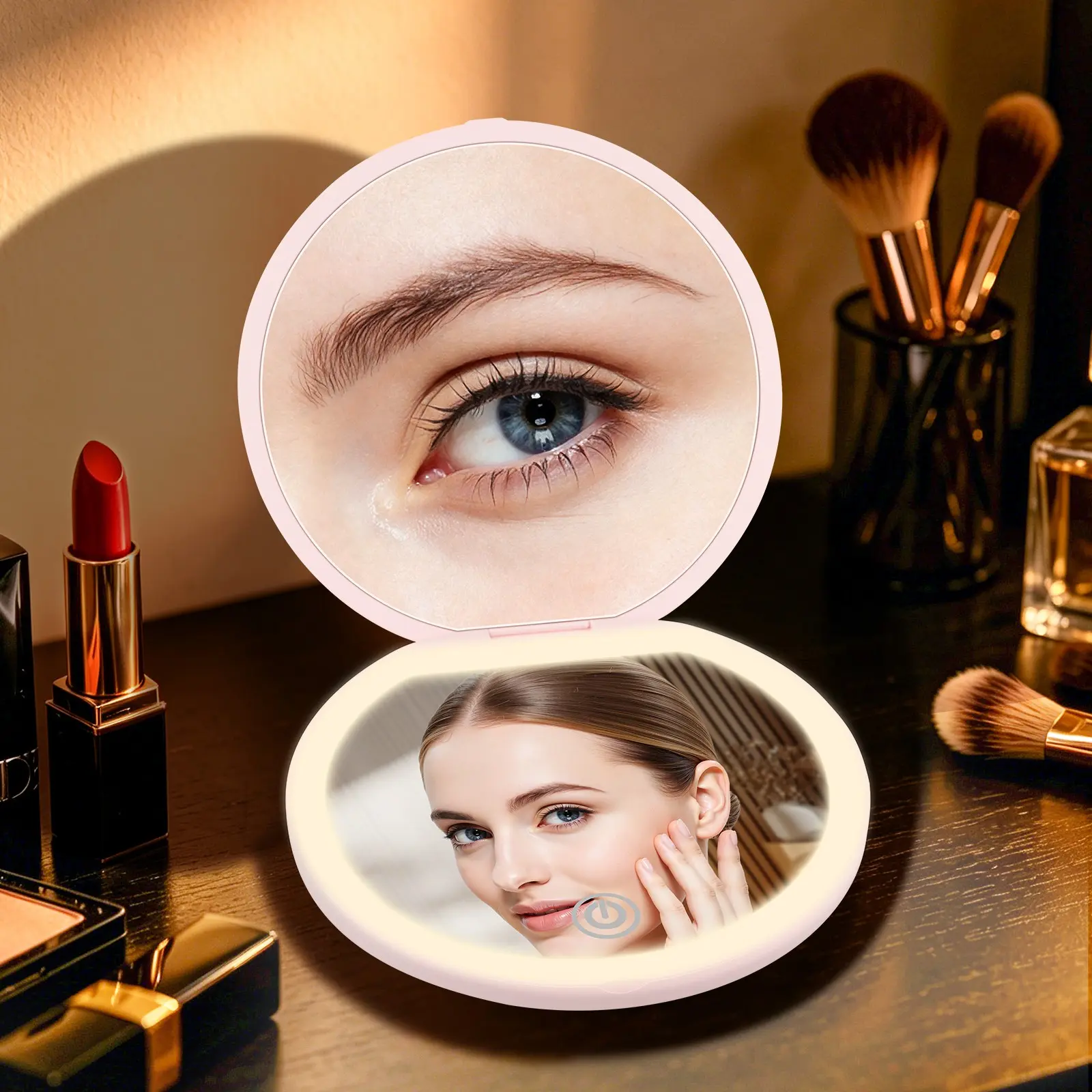 Portable Makeup Mirror 500, High Clarity Touch-Up Mirror, Essential Beauty Tool, Perfect for On-The-Go Use, Ideal Gift for Women