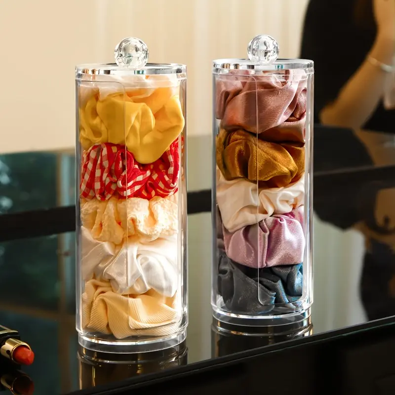 1pc Transparent Acrylic Hair Tie Organizer - Scrunchie Holder Stand for Easy Access and Storage