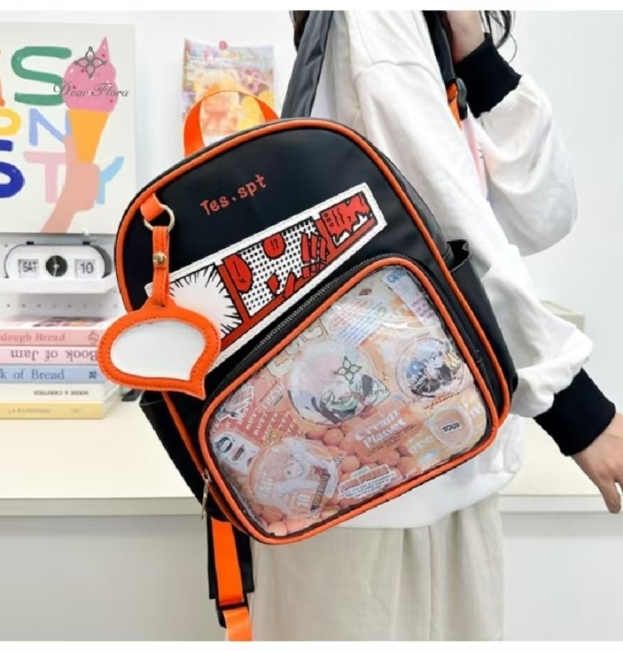 Y2k Anime Ita Backpacks Girls Transparent Bag Students DIY Display Schoolbag Cute Large Capacity Rucksack Casual Travel Knapsack
