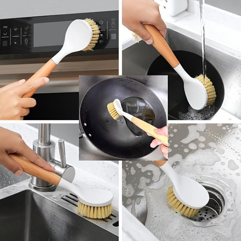 1pc, Multifunctional Long-Handled Kitchen Cleaning Brush - Durable Bristles, Suitable for Pots, Dishes, And Pans - Ideal for Use in Bathrooms, Bedrooms, Living Rooms, And Outdoors, Powerful Kitchen Cleaning Brush