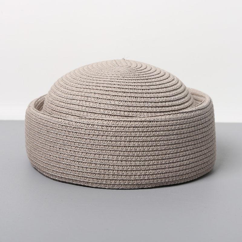 2026 New Summer Japanese Retro Artistic Painter Berets Pillbox Hat Woven Paper Straw Sun Hats Women Circle Concave Top Straw Hat