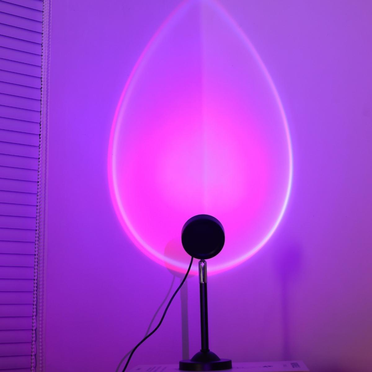 Sunset Projector Night Light, RGB Color Changing LED Night Light with Remote Control, USB Powered Decorative Sunset Ambient Lamp for Bedroom, Adjustable Atmosphere Light