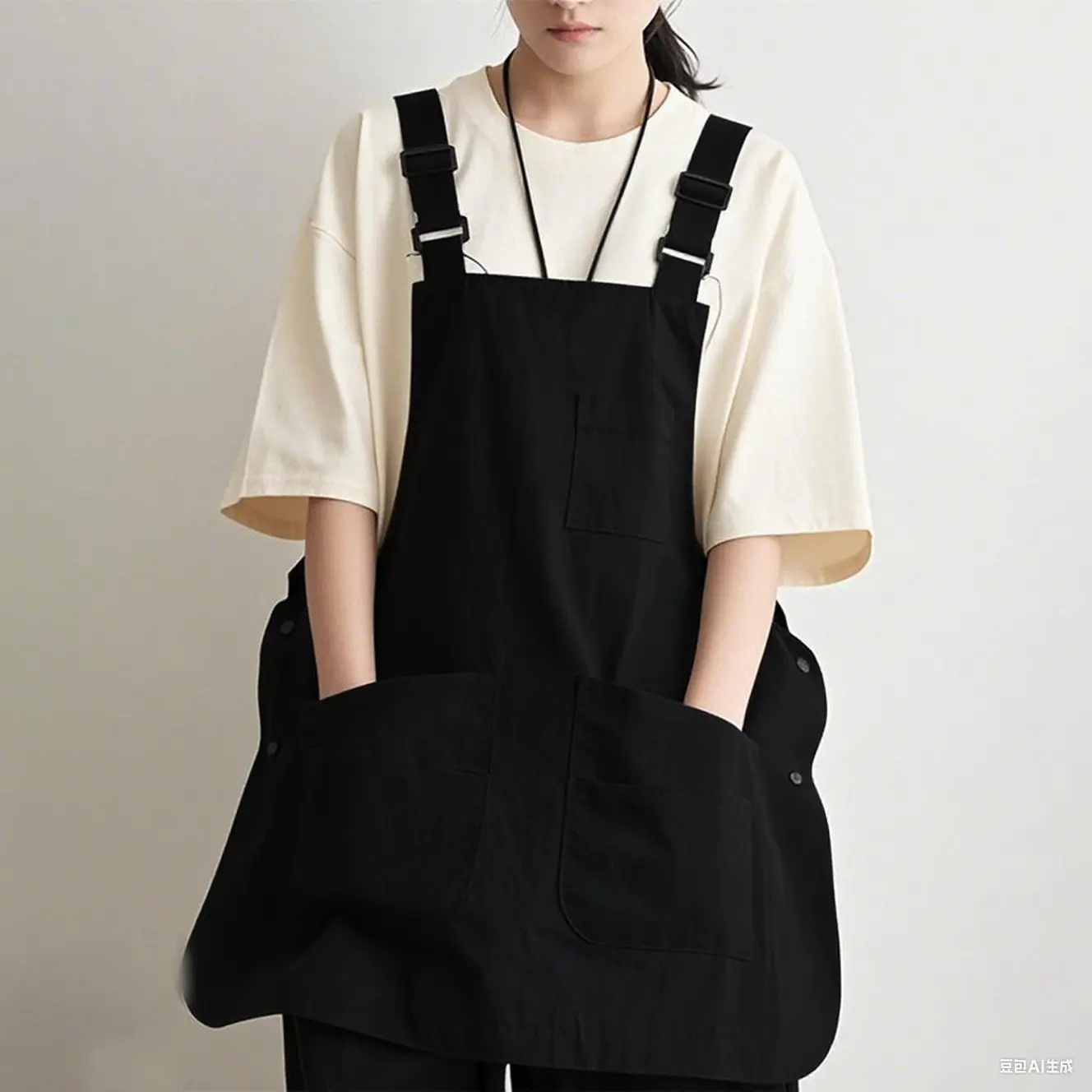 Unisex Adjustable Chef Apron, Waterproof Kitchen Apron with Pockets, Japanese Style Cooking Apron, Home Coffee Shop Workwear, Cleaning Supplies, Kitchen Cooking Aprons