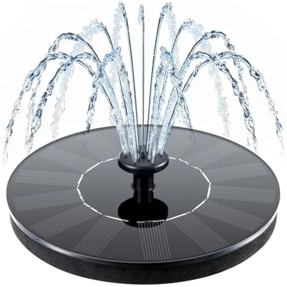 Solar Fountain Solar Powered Bird Bath Fountain Pump with 4 Nozzles 1.4W Solar Panel Kit Water Pump Outdoor Watering Submersible Pump for Pond Pool, Garden Fish Tank