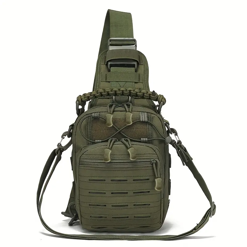 Outdoor Sports Single Shoulder Backpack, Multiple Compartments, Adjustable Shoulder Straps, Zipper Closure - Ideal Choice for Camping, Training, Outdoor Activities, Camping Equipment |   Adjustable Shoulder Bag |   Durable Fabric