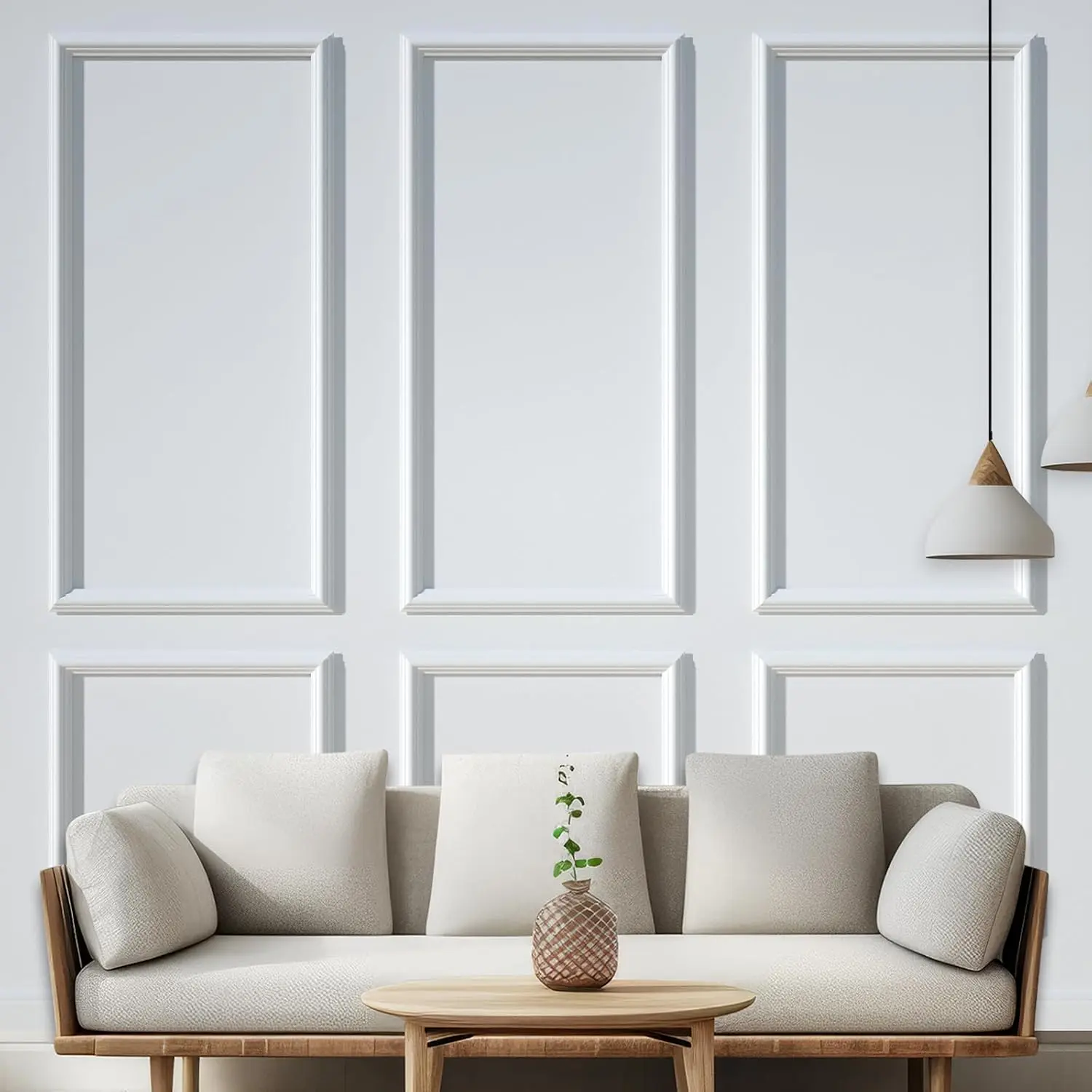 Peel and Stick Wall Molding Kit 6-Frame Premade, -to-Assemble Wall Moulding Panel Frame, Self Adhesive Wainscoting Panels, Accent Molding Trim for Interior Walls  Decor (Style 1)