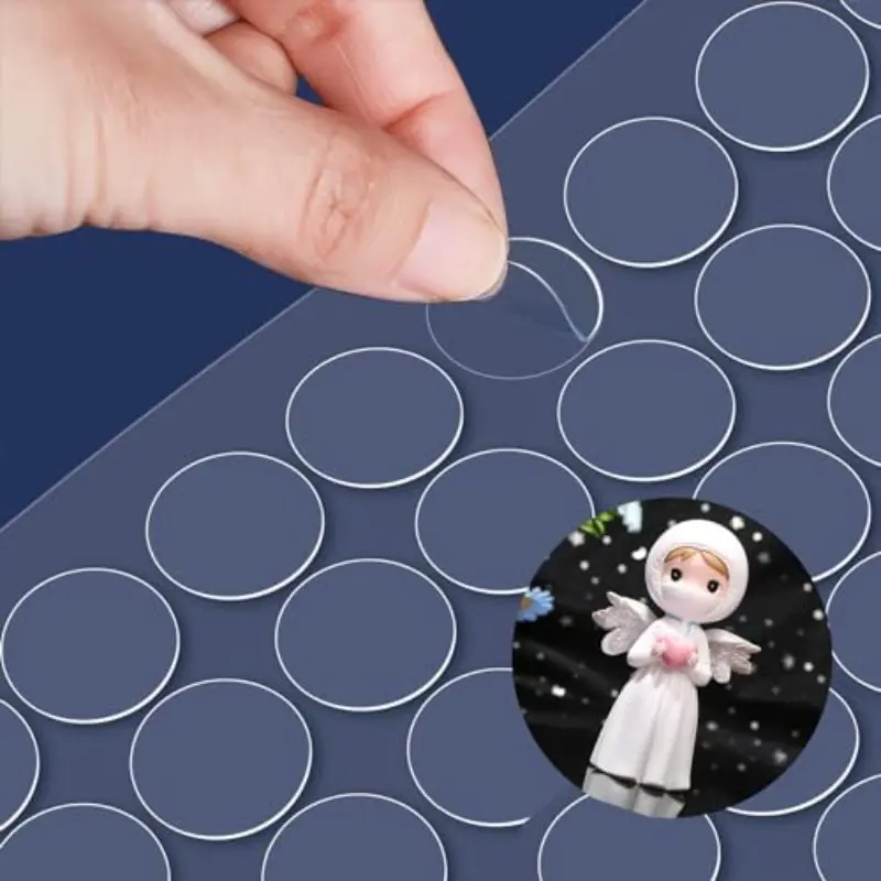 400pcs Bulk Quantity Transparent Round Dual-Sided Glue Dots, Strong Nano No-Trace Adhesive, Ideal for Wedding Balloons, Cars, Christmas Decorations