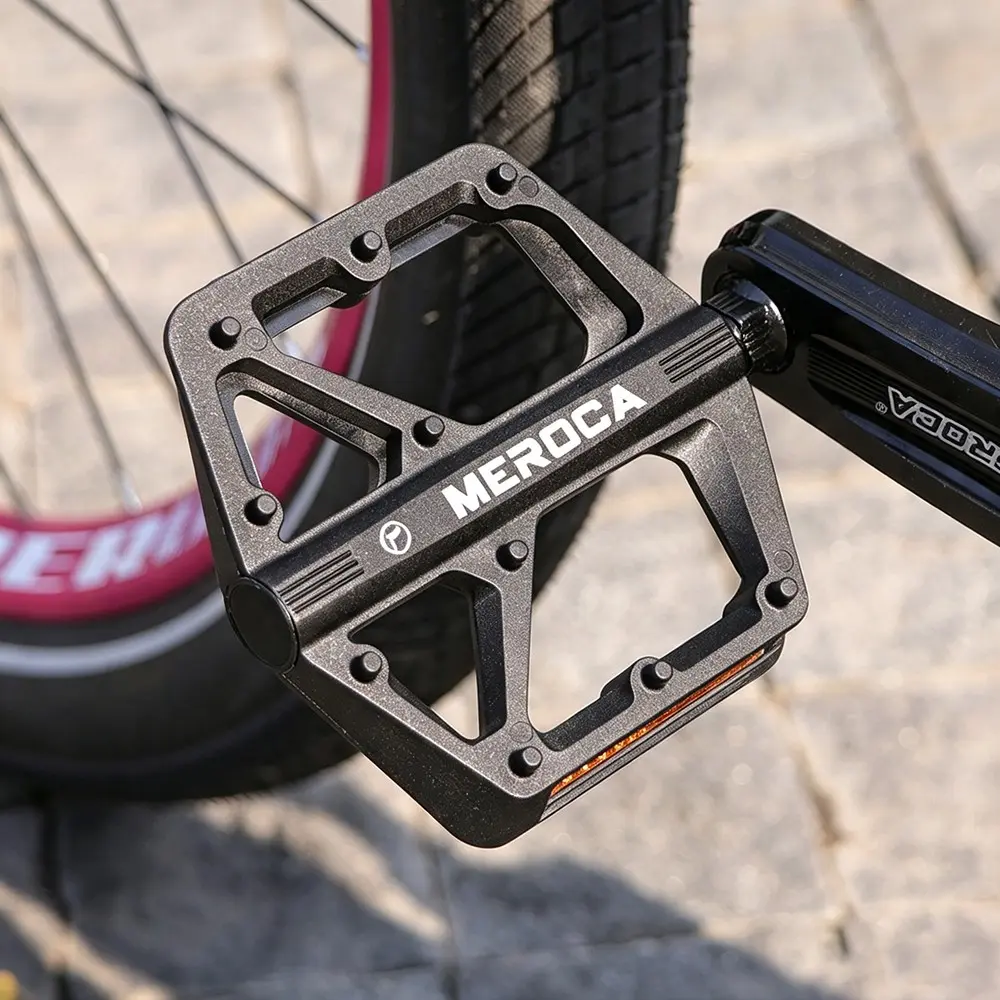 Nylon Bike Pedals, Lightweight Flat Bicycle Platform Pedals 9/16" Thread, Dual DU Sealed Bearings Wide Cycling Pedals for MTB, Road Bike, City Bicycle