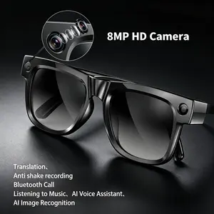 Smart Glasses with 8mp Stabilized HD Camera, Video Recording, Language Translation, Bluetooth-compatible Calling, Music Playback, Daily Use