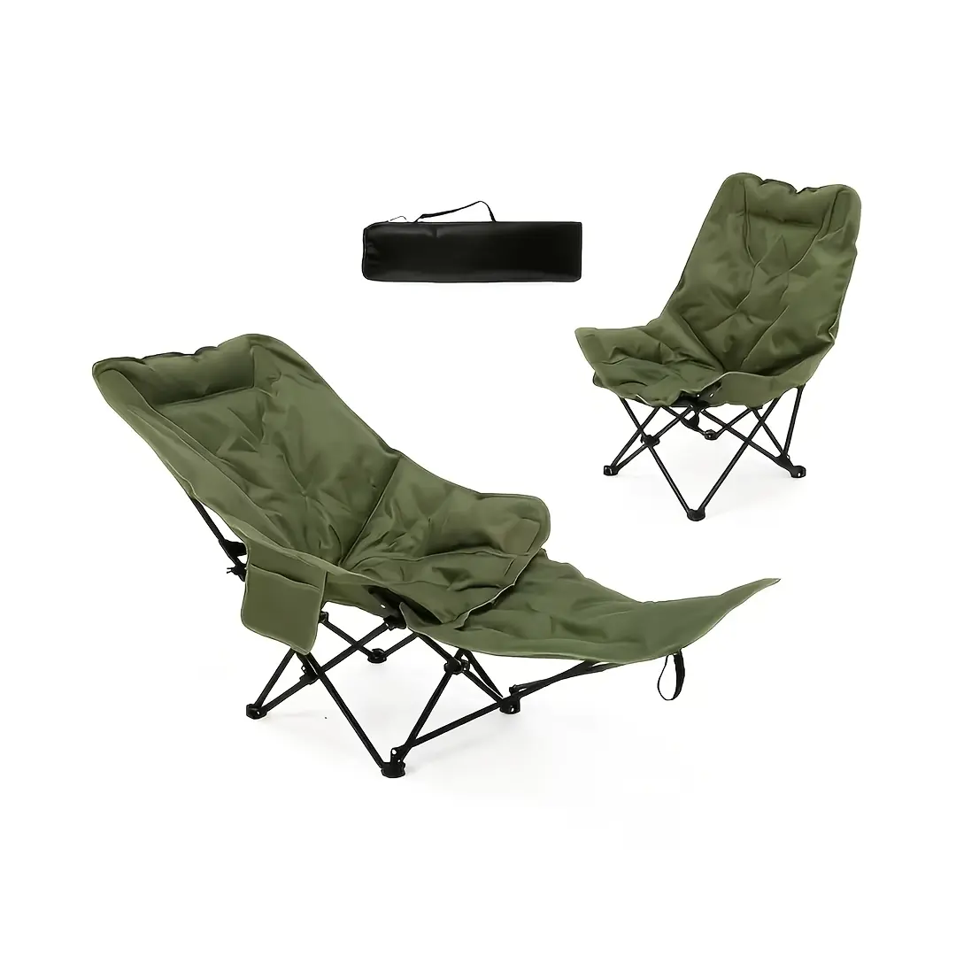 Adjustable Recliner with 4 Positions, Thickened Version with 600D Oxford Cloth And Reinforced Frame, Outdoor Indoor Leisure Chair - Suitable for Beach, Fishing, Backyard, Parties - Durable And Comfortable, Easy to Fold