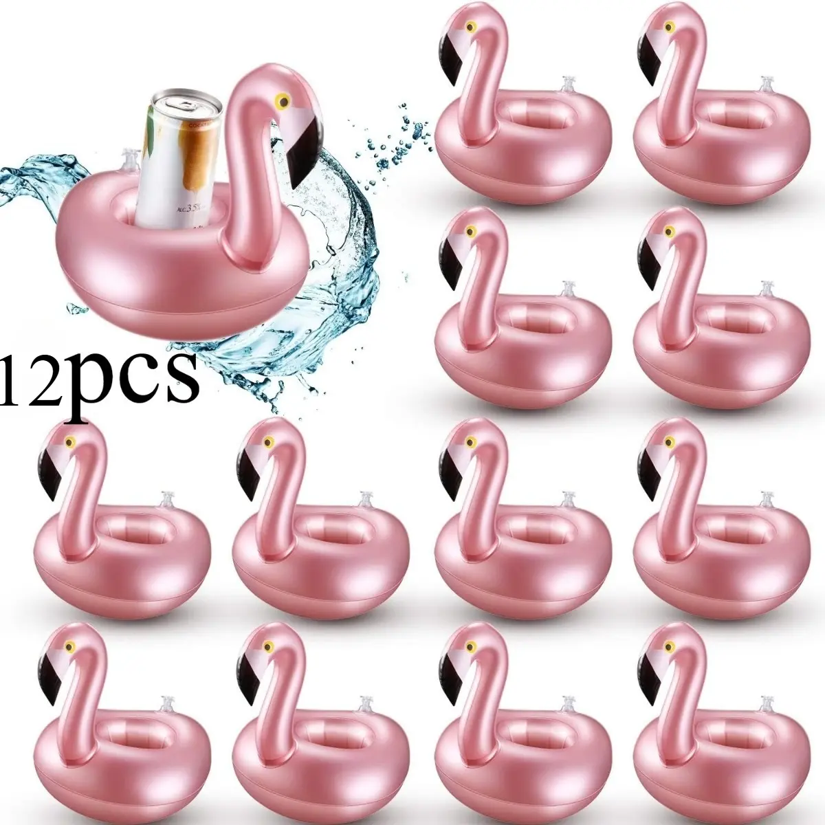 Inflatable Drink Holder – Flamingo Drink Float – Reusable, Cute Animal-Shaped Inflatable Coaster/Pool Cup Holder – Perfect for Summer Pool Parties