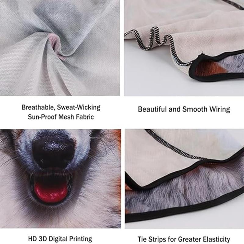 Anti-UV animal head face mask, all seasons, 3D digital printing, 3D cat ears ski mask for bar, music festivals, parties, raves, skiing, outdoor activities, fun mask