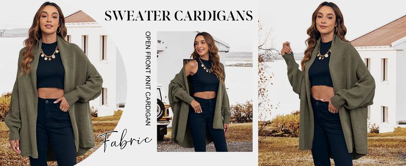Oversized Cardigans for Women Fall 2025 Trendy Open Front Batwing Sleeve Long Cardigan Sweaters