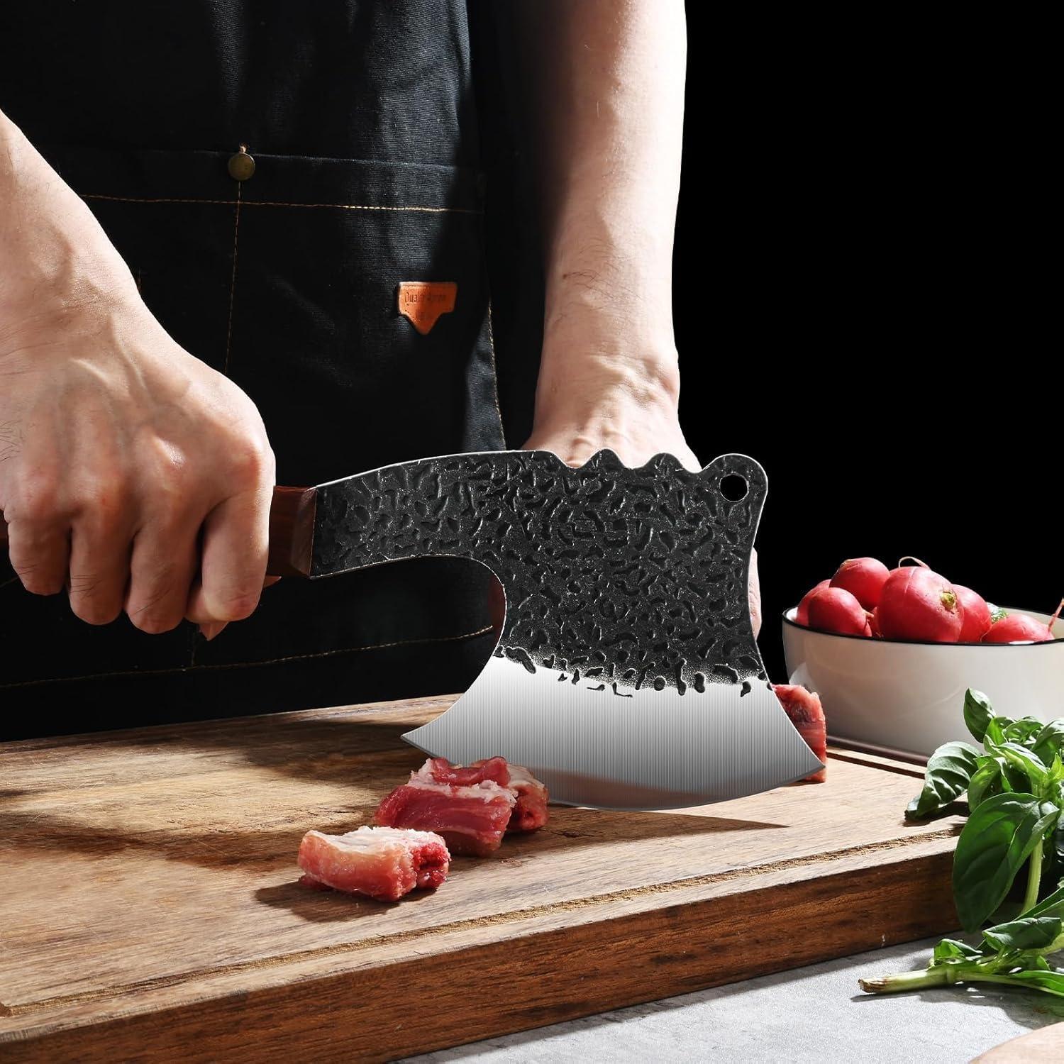 Kitchen Bone Cutting Knife, Forging Thickened Blade, Ideal for Cooking, Kitchen & Camping BBQ Use, Diverse Festival Occasions, Stainless Steel Knives