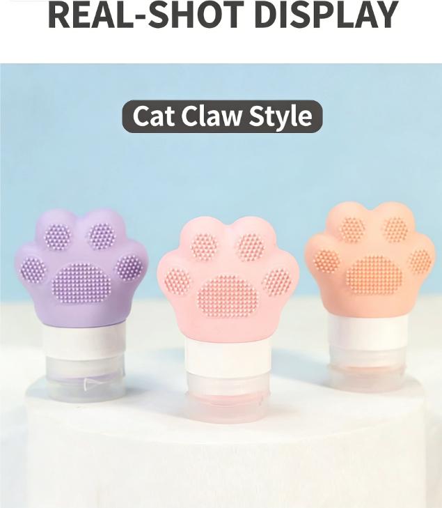 Travel Silicone Refillable Bottles, Portable Leak-Proof Containers for Shampoo, Conditioner and Body Wash