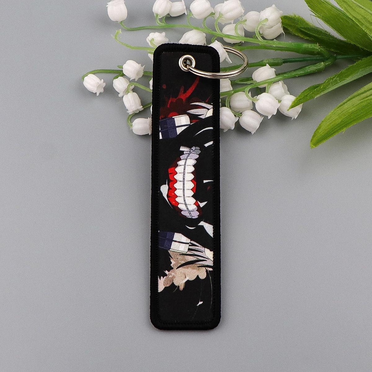 Cool Japanese Anime Man Key Fobs Holder Keychain for Motorcycles Manga Key Ring Key Tag Fashion Accessories Fans Gifts