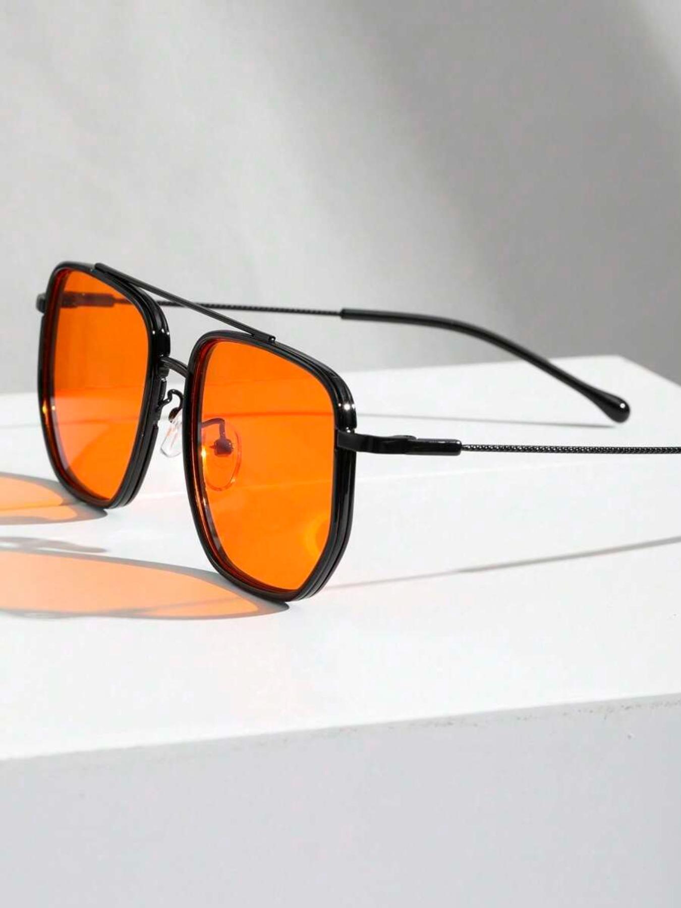 Unisex Metal Frame Sunglasses, Trendy Casual Sunglasses for Everyday Use, Fashion Accessories for Outdoor Activities