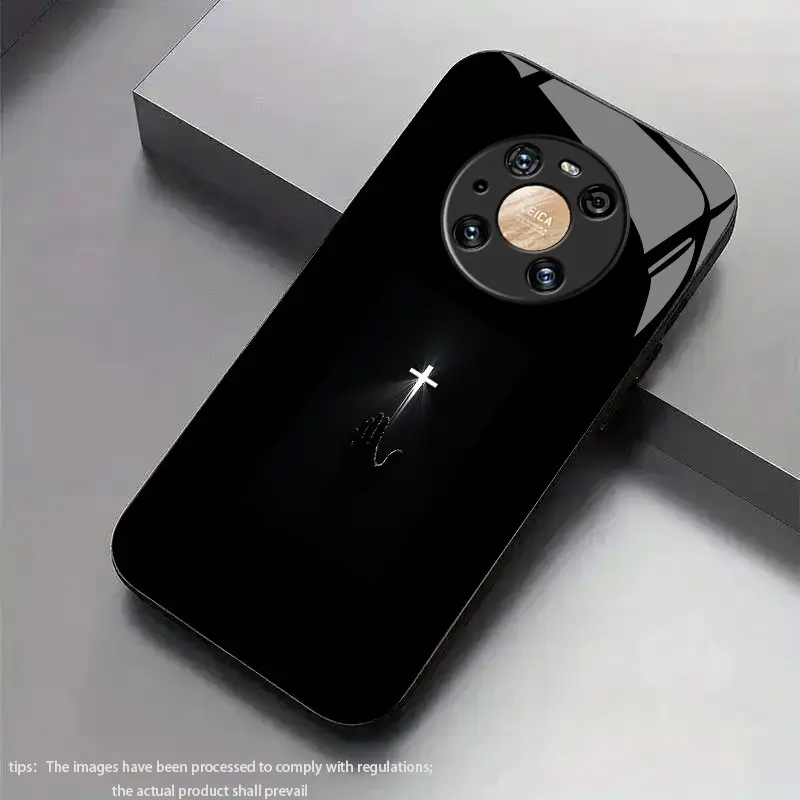 devout cross pattern design suitable for Huawei Mate 10 Pro,Mate 20,Mate 20 Lite,Mate 20 Pro,Mate 20 X,Mate 30,Mate 30 Pro,Mate 40 Pro,Mate 50 Pro Hard Case glass texture Simple design new styles Phone Case