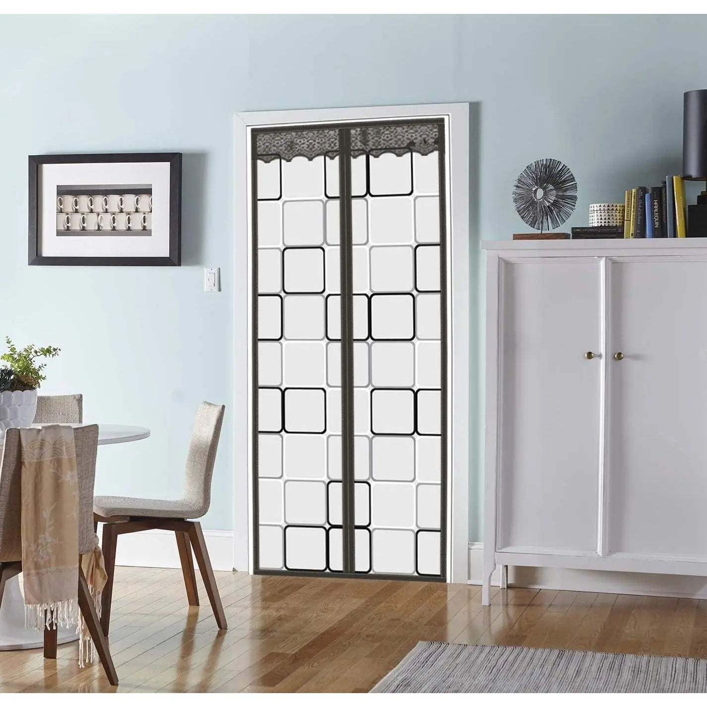Thermal Insulated Door Curtain-Fit Doors Size Up to 36"x96", EVA Self-Closing  Door Cover  Doorways, Keep Warm in Winter Cool in Summer,  and  Friendly