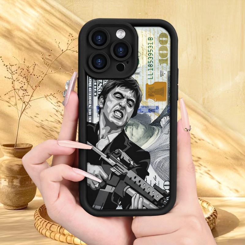 Creative Scar Face Painted Pattern Case for iPhone 17 Pro Max Plus Air/ 16 15 14 Pro Max 13 12 11  XS Plus Shockproof Drop Protection Rugged Durable Silicone Cover iphone  15  pro  max  case