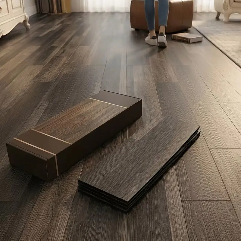 100pcs Peel and Stick Vinyl Floor Planks, 6 Wood Grain Colors, Self-Adhesive Floor Tiles, DIY Flooring for Bedroom, Living Room, Apartment