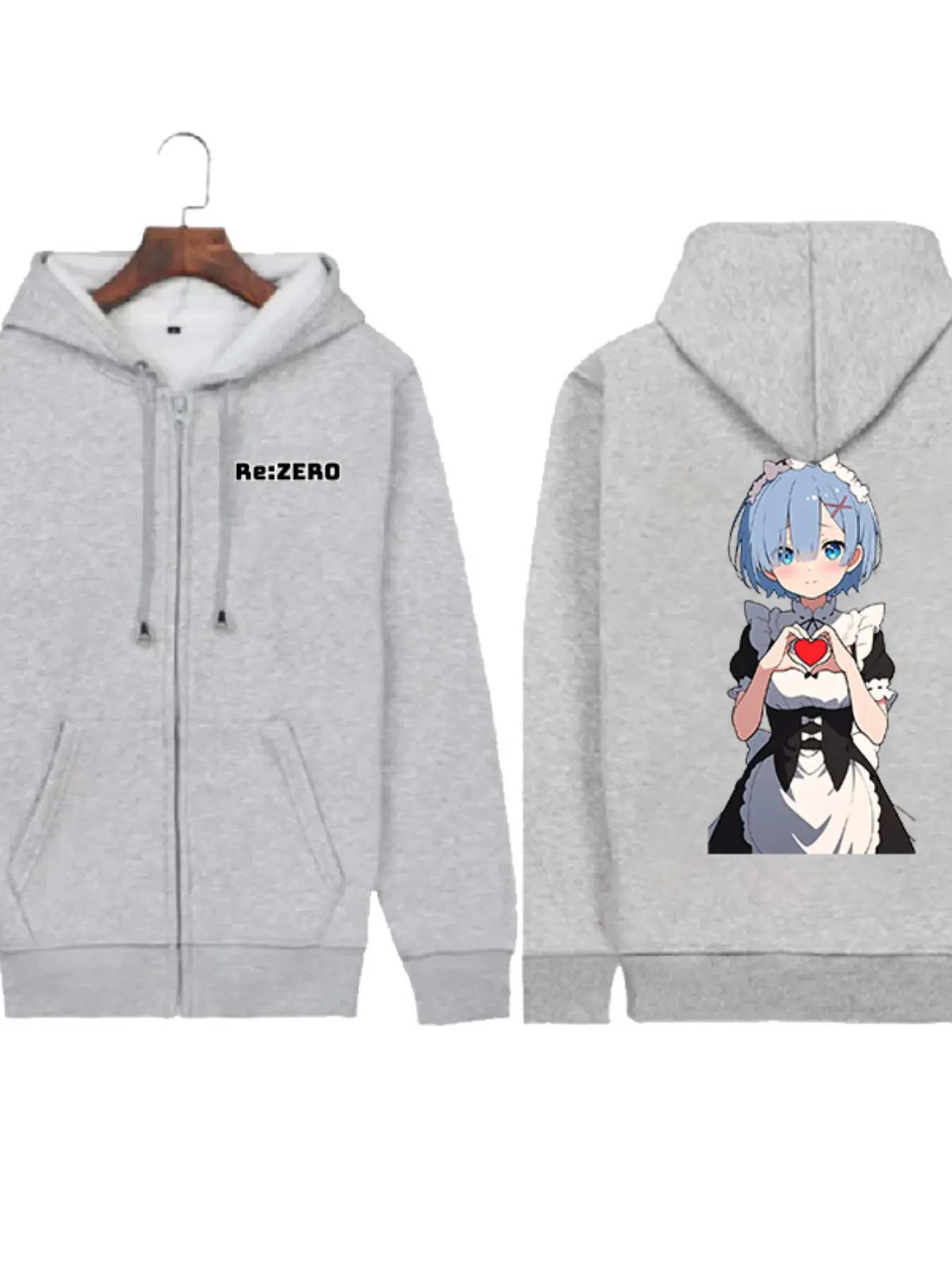 Unisex Oversized Zip-Up Jacket, Anime-Inspired Print Design, Casual Loose Fit, All-Season Wear, Thick Material, Long Sleeve Open Front