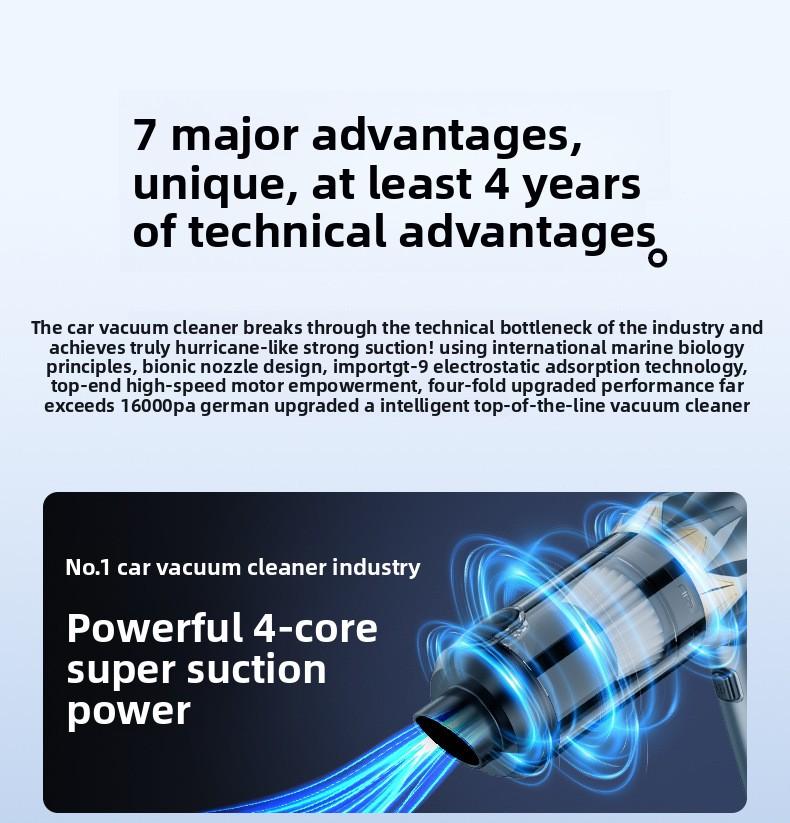 2-in-1 Cordless Car Vacuum, Brushless Handheld Vacuum Cleaner with 3 Suction Modes, LED Display, Portable Car Vacuum Cleaner for Car Home Office Pet Hair