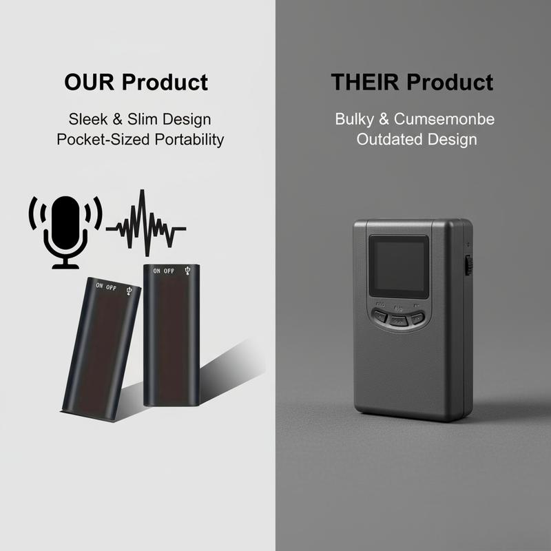 Portable Voice Activated Digital Recorder 8GB HD Noise Reduction for Business Meetings MP3 Player 1pc