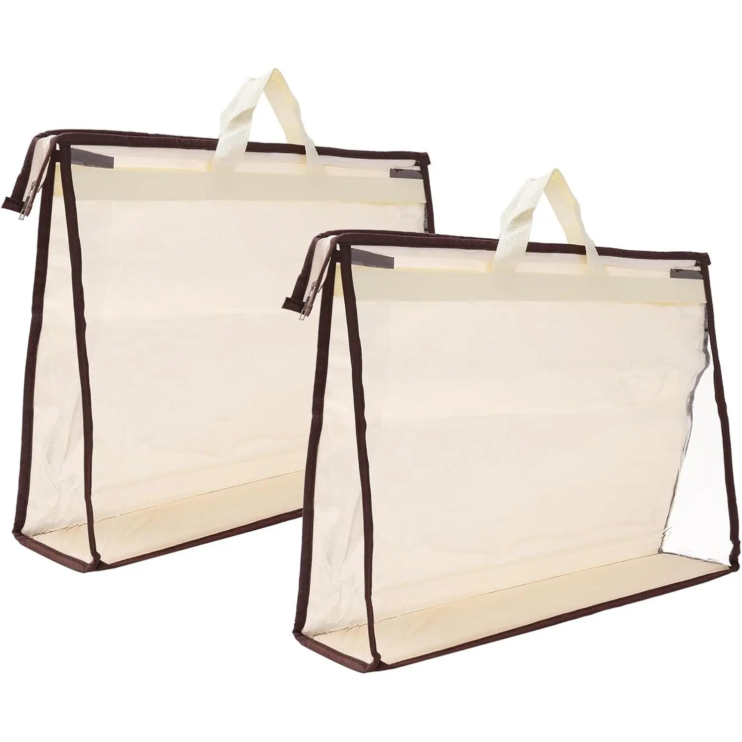 Handbag Dt Bags, 2 Pack Clear Purse Storage Organizer Size PVC Dtproof Handbag Cover Transparent Purse Protector, Beige