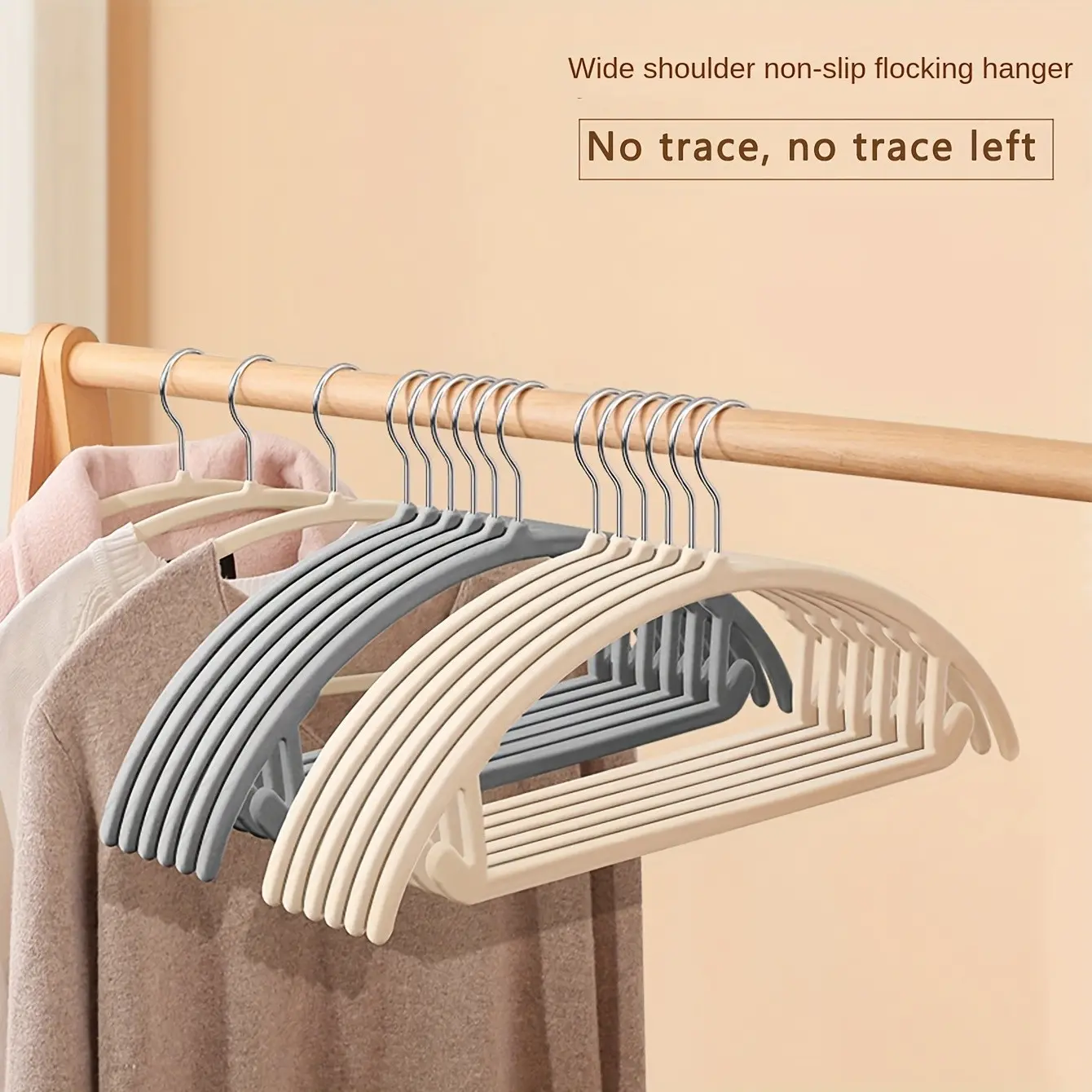 10pcs Plush Anti-Slip Clothes Hangers, Durable & Stylish Design, Perfect for Home Use, Ideal Gift for Clothing Storage Solutions