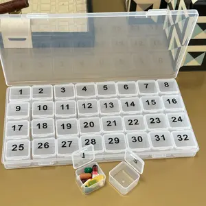 32-Day Pill Organizer - Never Miss a Dose, Easy-Open Large Compartments, Lockable Portable Monthly Medicine & Vitamin Case for Travel