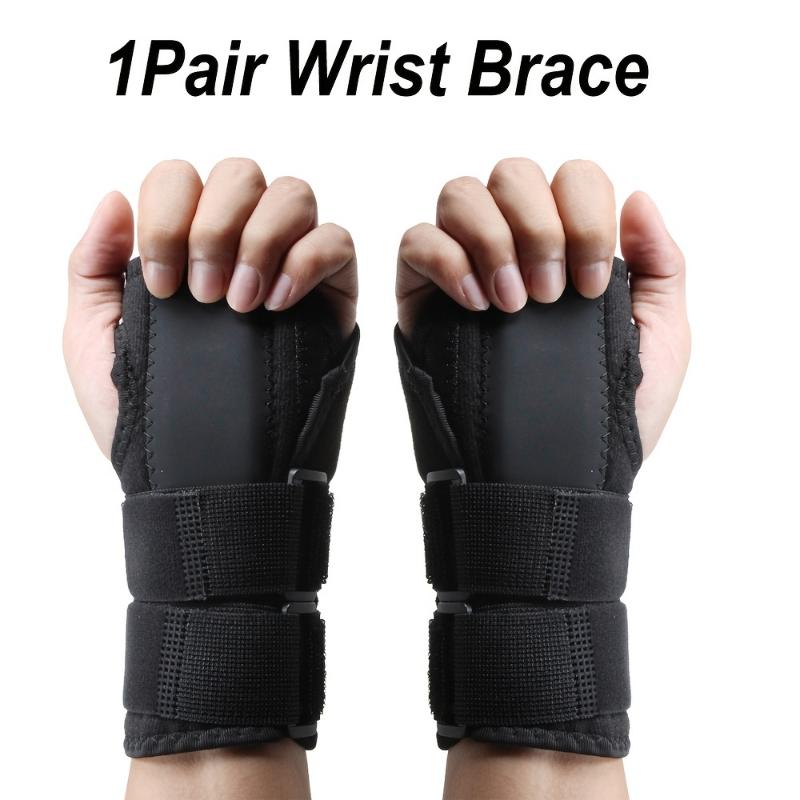 2pcs Comfort Fit Adjustable Wrist Braces With Metal Splint Support - Polyester Carpal Tunnel Stabilizer For Men & Women - Sports Protection Straps