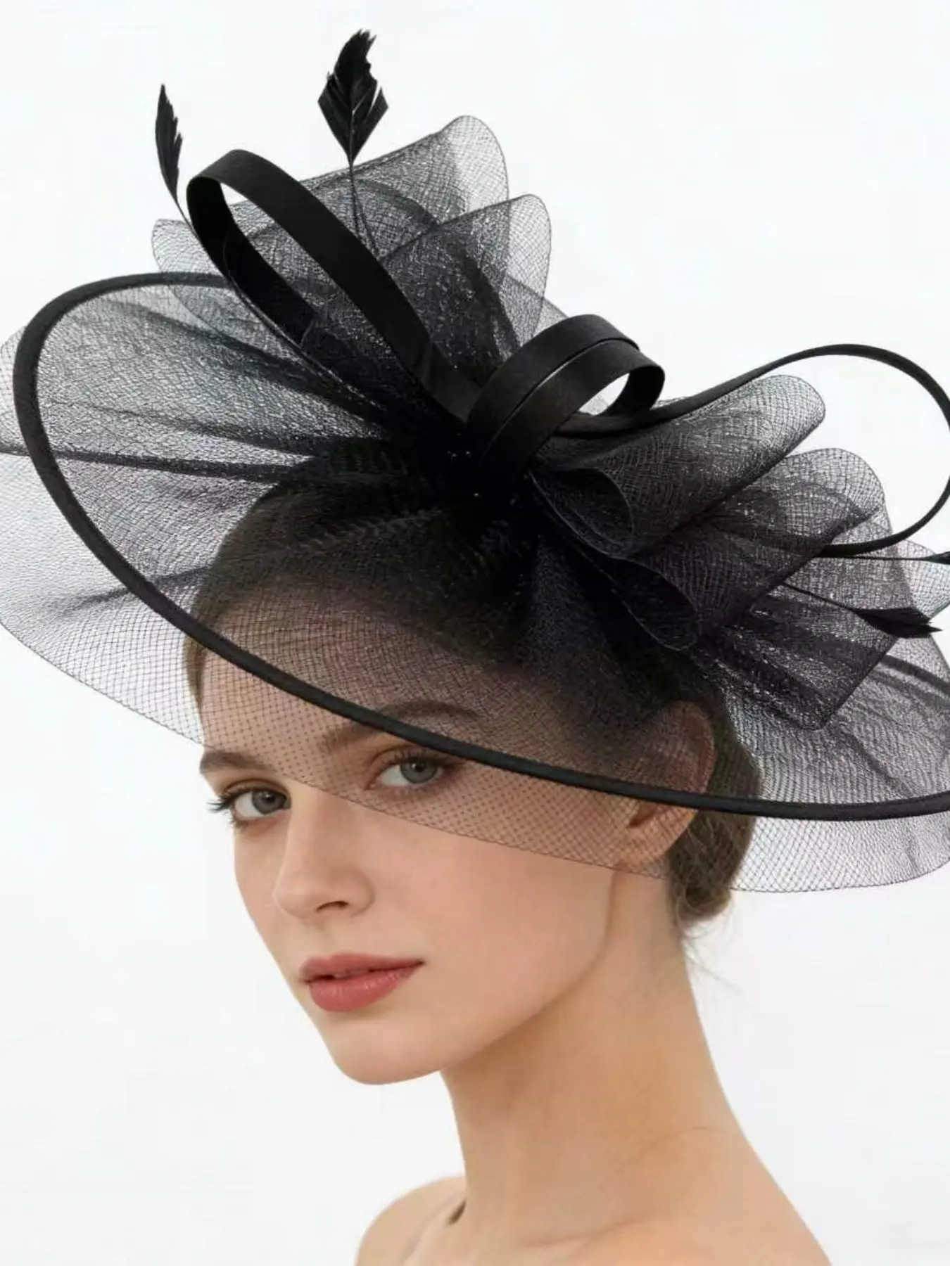 Detachable Net Ribbon Feather Vintage Small Hat for Various Celebrations and Parties, Perfect for Festive Occasions and Events