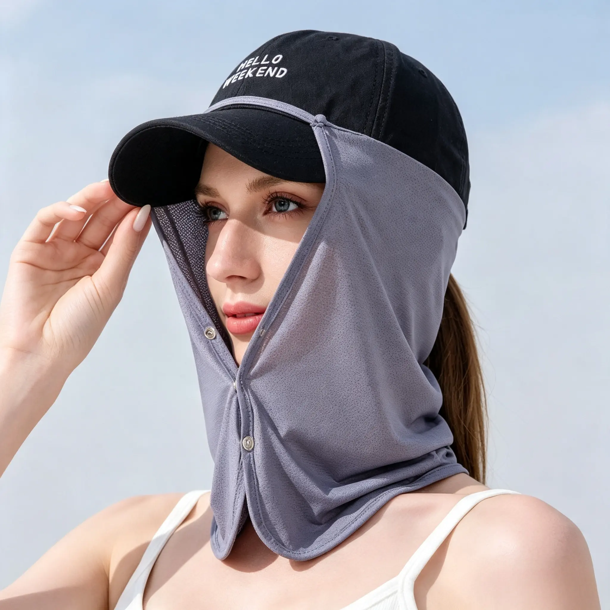 Sun Face Neck Drape Protection UV Shield Visor Cooling Protection