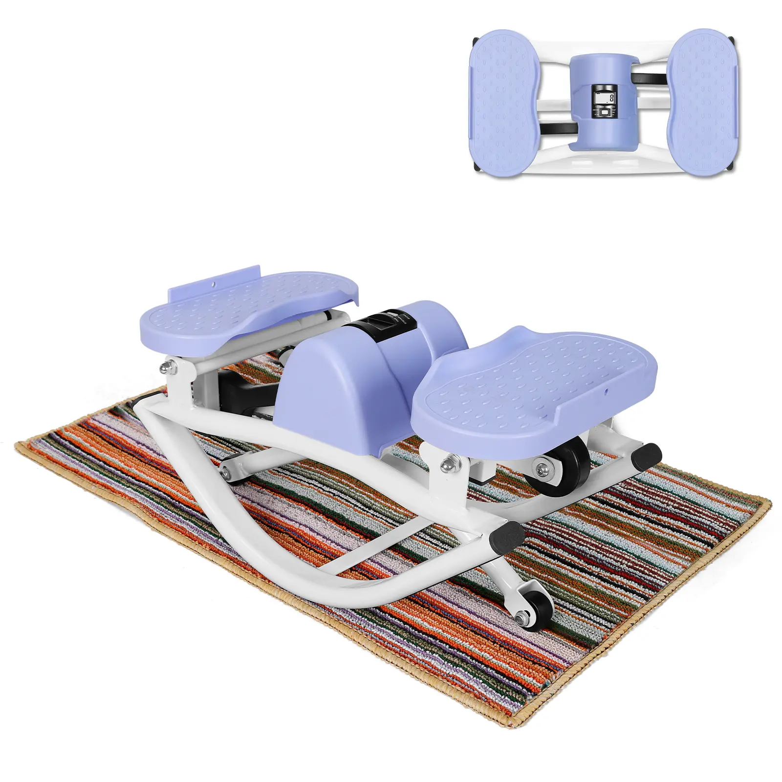 Multifunctional stepper with Resistance Bands Exercise, Smart Stepper Machine with Step Counter & Workout Timer, Compact & Space-Saving Design, Low Impact Side to Side Stepper for Home, dad gift