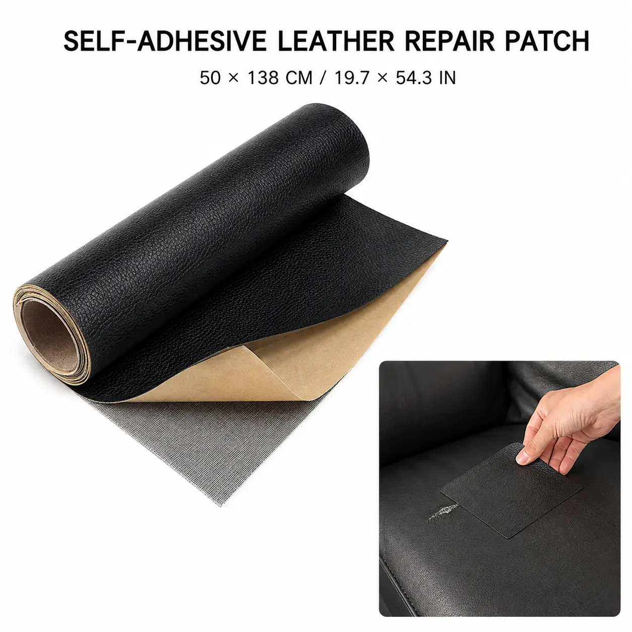 Self-Adhesive Leather Sticker Patch Cuttable Sofa Repair,PVC Leatherette Waterproof Upholstery Fabric,Leather Stickers Self-Adhesive leather Repair Patch,for Car Seat, Couch, Chair-YY1