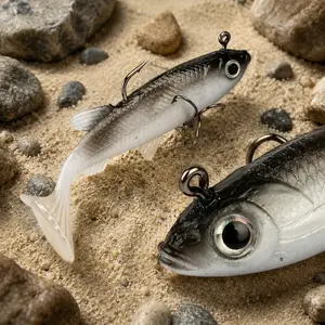 Titanium Coated Hard Bait Lure Set: 2PCS Realistic Swimbaits for Bass Trout Cod Perch, Freshwater Saltwater Fishing with Dynamic Action & Rust-Proof Treble Hooks