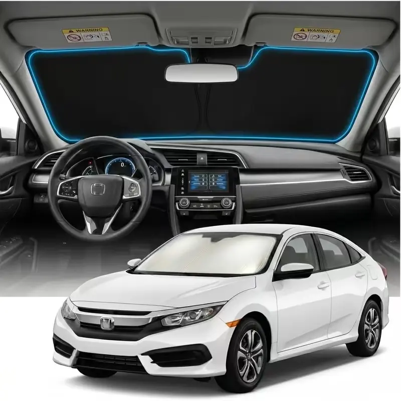 Universal Sunshade Cover, Windshield Sunshade Umbrella, UV Protection Cooling Shade Board, Suitable for Honda Civic 2000-2026 Models