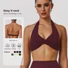 Sodalemon Women's Backless Stretch Sports Bra Tank Top, Elastic Strap Design, Breathable Fitness Bra, Wireless Comfortable Yoga Short Sleeve Shirt, All Season Casual Wear, Workout Bra