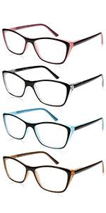 Reading Glasses for Men Women Square Fashionable Readers Quality Cheater Glasses Lightweight Frames Comfy Spring Hinge