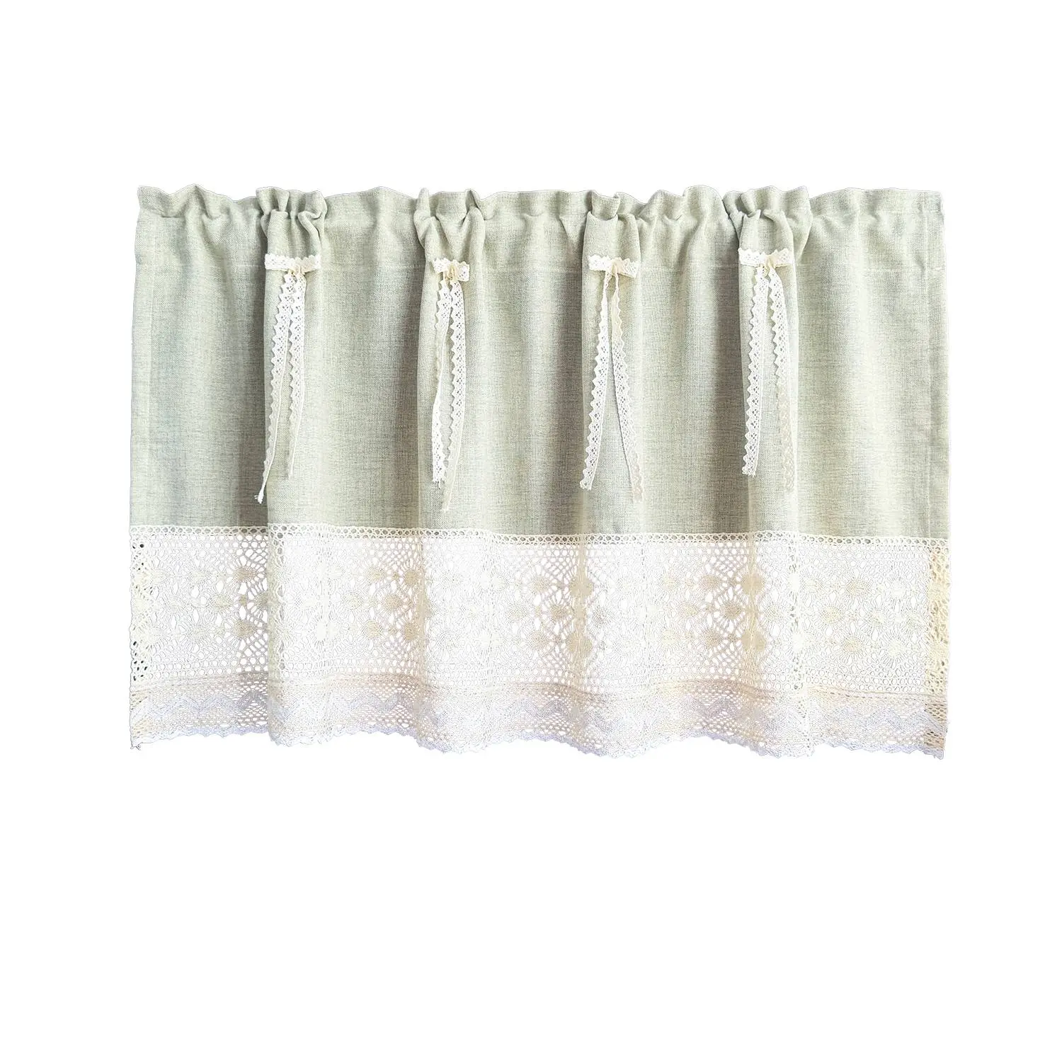 1 Pc Boho Macrame Curtain Panel, Bohemian Short Window Curtain with Tassels, Rod Pocket Half Panel, Suitable for Kitchen Bathroom Cafe, Filtering Room Divider, Low-Maintenance Window Toppers