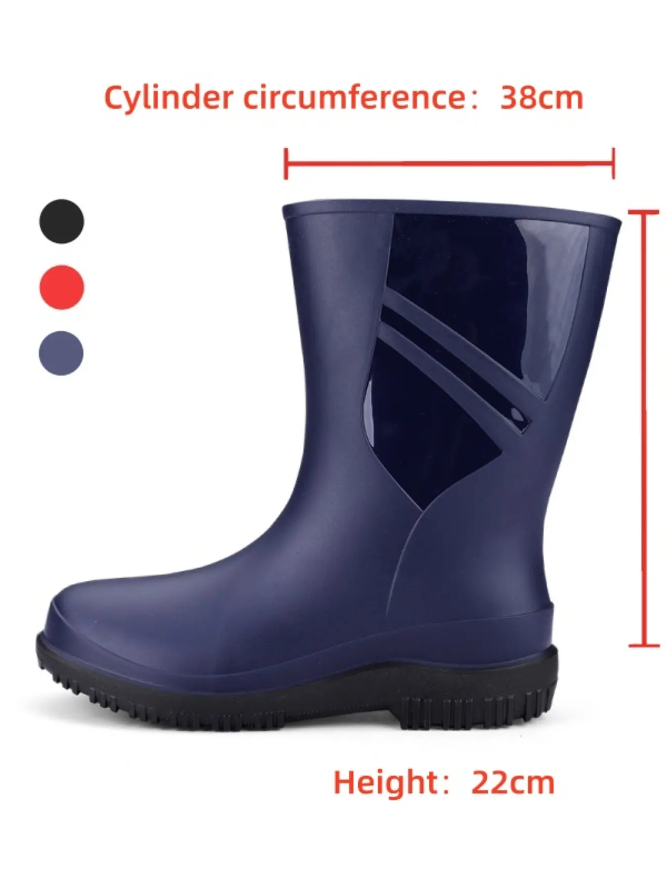Unisex Fashion Thick Sole Mid-calf Waterproof Rain Shoes, Versatile Casual Mid Boots For Rainy Trips, Daily Car Washing
