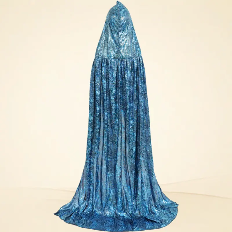 Sequined Hooded Witch Reaper Cape, Parent-Child Halloween Costumes for Adults & Kids, Halloween Aesthetic Outfit with Full Head Cover, Integrated Hood, Long Loose Fit & Soft Base Cloth for Stage Performance Dress-Up, Sparkling Sequins