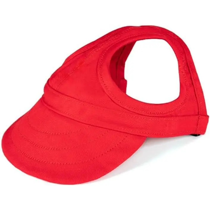 Dog Baseball Cap Pet Hats with Big Ear Holes, Adjustable Baseball Caps for Small Medium and Large Dogs, Comfortable Pet Sun Hat with Adjustable Strap for Dogs and Cats (Red, Large)