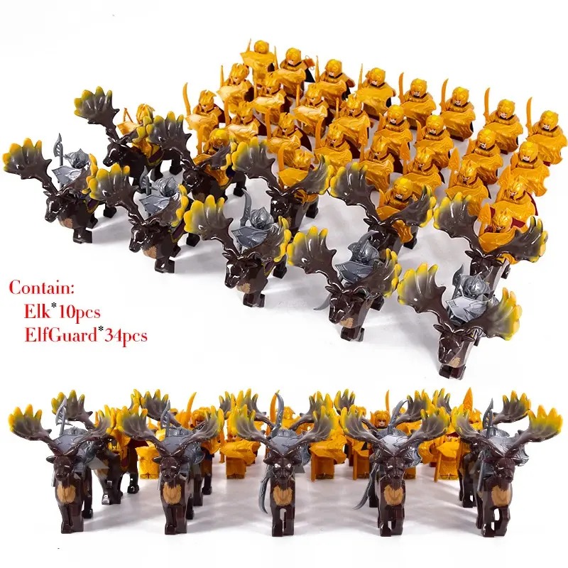 8pcs LOTR Building Blocks Bricks Toys - Elves, Soldier Orcs Army Figures, Armor Guard, Warrior, Archer, Medieval Knights - Gift Ideas for Kids