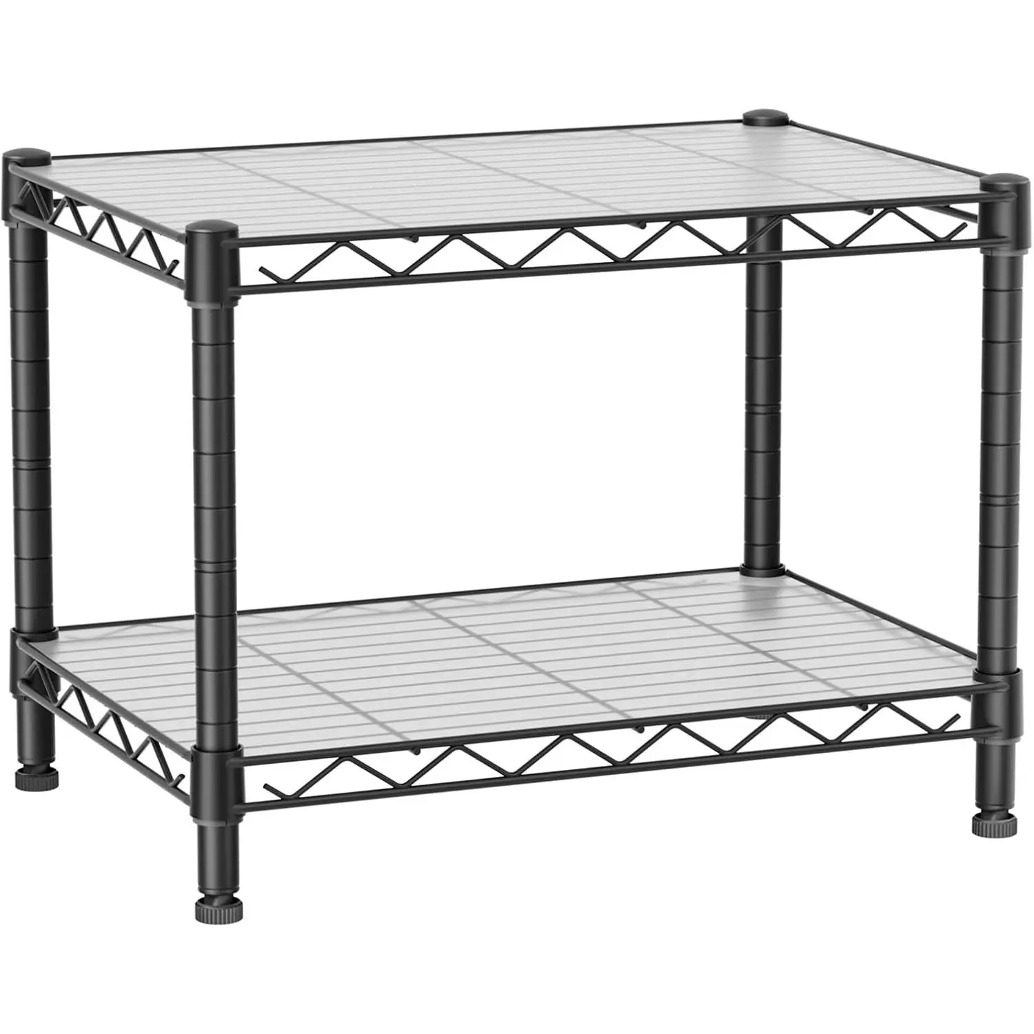 Small 2 Tier Shelves Storage Wire Shelving Unit Metal Shelf Adjustable Organizers Storage Shelving for Bathroom Laundry Room Kitchen Pantry12”D x 18”W x 12.2”H Black