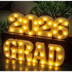 Class of 2026 Graduation Decorations, LED Long Marquee Light Up Letters 'Grad 2026', Graduation Party Sign for Kindergarten High School College, Table Centerpieces Ornaments