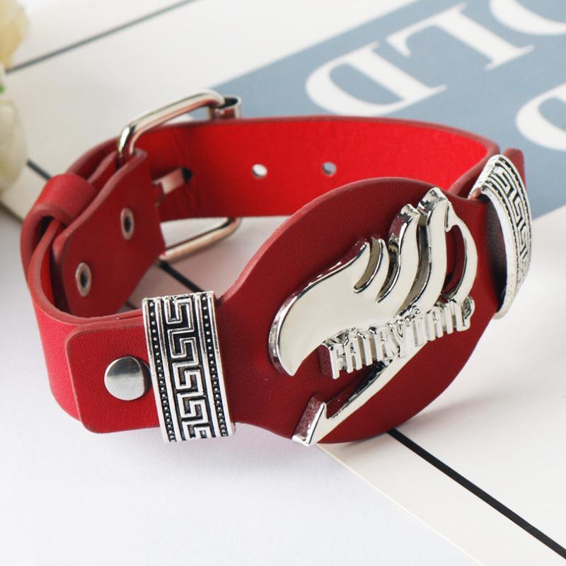Erza Scarlet Gray Fullbuster Lucy Heartfilia Etherious Natsu Popular Anime 2D Peripheral Necklace Leather Bracelet Bracelet